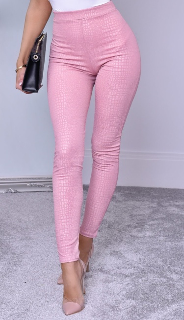 Ayana Animal Print Trousers Dusty Pink